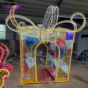 Lumières LED 3D en forme de boîte cadeau de Noël pour extérieur IP65 avec CRI 90 élevé et couleur personnalisée pour les parcs et les aménagements commerciaux - Product Image 3