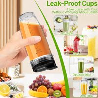 3 tasses de rechange de 18, 24 et 32 oz avec couvercle rabattable, compatibles avec le couvercle Go pour le mixeur électrique Nutri 600W/900W