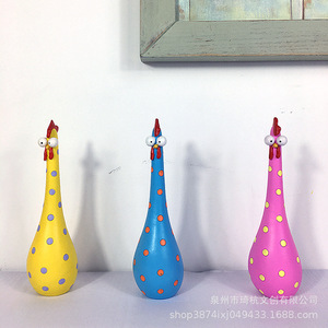 Adorno Decorativo para el Hogar con Diseño de Pollo de Dibujos Animados, Paquete de Varias Piezas, Resinas Sintéticas, Estilo Contemporáneo, Decoración para Sala de Estar - Product Image 3