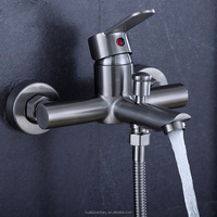Ensemble de mélangeur d'arrosage mural en satin, baignoire murale en satin mat sus 304 robinet de douche en acier inoxydable