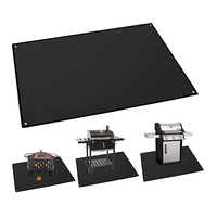 Accessoires de gril de barbecue rond personnalisé Tapis de gril ignifuge de 35 pouces Tapis de foyer ignifuge Tapis de braise pour foyer