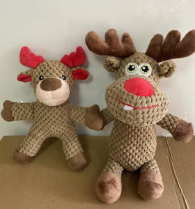 סירה צבי, צבי ממולאים צעצועי קטיפה לכלבים צעצועי לעיסה לכלבים חיות מחמד חורק צעצוע קטיפה לכלב - Product Image 1