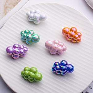 Accesorios de pulsera DIY de nube de Color sólido Cuentas de plástico acrílico galvanizado con protección UV - Product Image 1