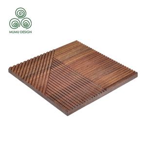 MUMUカービング3Dエフェクトブラックウォールボードクラッディングモダンアート屋内装飾ウッドストリップウォールスラットパネル - Product Image 6