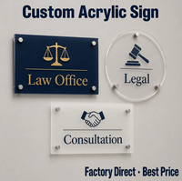 Plaque de porte personnalisée double face en acrylique, panneau mural de bureau, impression UV, poli, vente en gros