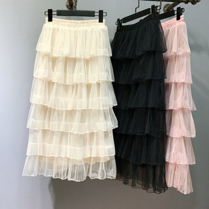 Gonna Lunga Donna <span class=keywords><strong>a</strong></span> <span class=keywords><strong>Vita</strong></span> <span class=keywords><strong>Alta</strong></span> con Balze, Maxi Gonna Casual da Donna Streetwear, <span class=keywords><strong>Gonne</strong></span> Tutu, Gonna <span class=keywords><strong>a</strong></span> Strati Colorata Estiva in Tulle Stile Ball Gown - Product Image 4