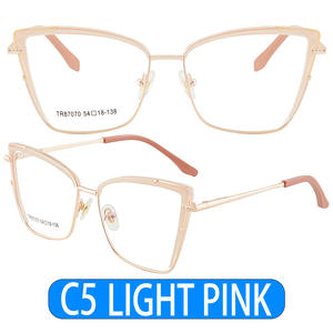 Gafas de montura completa Golden Butterfly para mujer, protección contra luz azul, lentes Ac, diseño cuadrilateral 87070 - Product Image 3