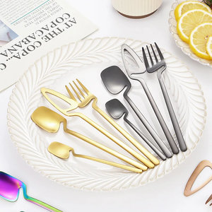 Modern Stainless Steel 304 Unique Custom Metal Coffee Tea Serving Hanging Spoon Fork Cutlery <b>Flatware</b> <b>Set</b> for Cup - Product Image 6