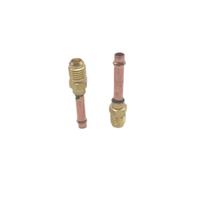 Adaptateur en laiton de réfrigération 1/4 tube de cuivre court soudé OD 6.35mm / 1/4 avec joint torique pointu