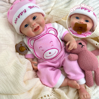 Poupée Reborn en Silicone Peinte à la Main de 18 Pouces pour Fille avec Sucette, Sourire Angélique et Joues Réalistes avec Puits de Sourcils, Idéale pour les Collectionneurs d'Art et Cadeau Spécial