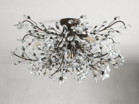 Nouveau Lustre Moderne 2026 en Forme de Couronne, Suspension LED en Fer et Cristal de Haute Qualité pour Salon et Restaurant