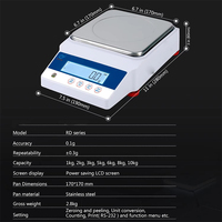 Balanza de Laboratorio de Precisión de Gran Capacidad, 10 kg x 0.1 g, Balanza Industrial de Sobremesa para Pesaje y Conteo