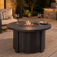 Ensemble de meubles de jardin en aluminium résistant aux intempéries pour villa, avec canapé d'extérieur et table de feu ronde