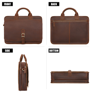 Maletín de Cuero Crazy Horse para <span class=keywords><strong>Hombre</strong></span>, Portafolio, Porta Documentos, Maletín para Reloj, Económico y Grande - Product Image 3