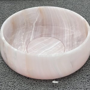 Modern Natural Pink Onyx Handmade Easy Clean Round Vessel Sink Bathroom <strong>Wash</strong> Basin - Product Image 4