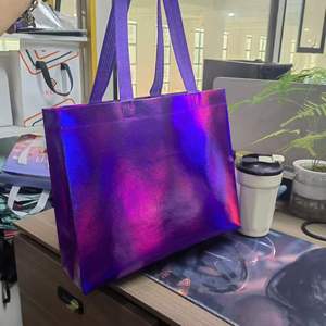 ถุงผ้าเปล่าสำหรับซื้อของใช้ในร้านขายของชำกระเป๋าถือสำหรับสุภาพสตรีโฮโลแกรมกันน้ำใช้ซ้ำได้สินค้ามาใหม่ - Product Image 5