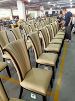 Ensemble de salle à manger néoclassique de luxe, mobilier de salle à manger haut de gamme, finition complète, chaises en bois d'hévéa, projet de restaurant haut de gamme