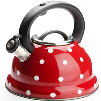 Bouilloire sifflante classique en acier inoxydable 3,0 L avec poignée en bakélite, capacité 3,0 L, théière pour cuisinière en métal