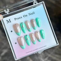 Faux ongles de luxe 3D en forme de bec de canard, 10 pièces, faits à la main en acrylique, vente en gros, style français, à presser