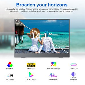 <span class=keywords><strong>14.1</strong></span> inch xách tay IPS màn hình với Loại C Full HD màn hình cho loa 60Hz VESA núi cho máy tính xách tay & ps5 - Product Image 3