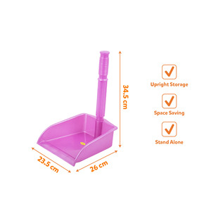 Plastic Dustpan and Brush Set Lightweight Portable Cleaning Kit with Self <b>Standing</b> Design Easy to Store and Clean Suitable - Product Image 5