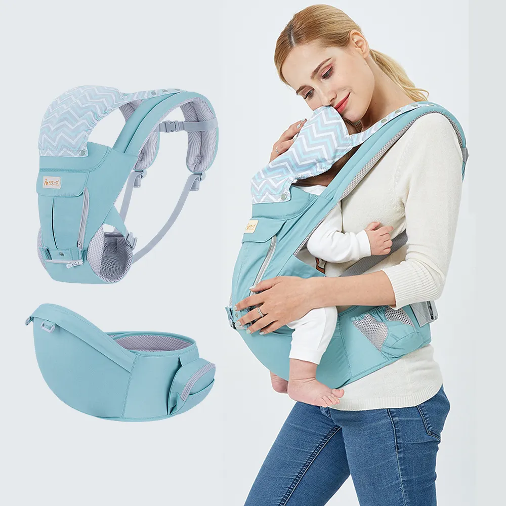 Manufacturer Cotton 6-in-1 Baby Carrier with Hip Seat, Front and Back Baby Sling Wrap Baby Product Carrier Backpack