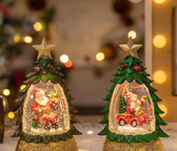 Décorations de Noël transfrontalières : Arbre de Noël lumineux, globe de neige en cristal, flocons de neige tombants, veilleuse de table