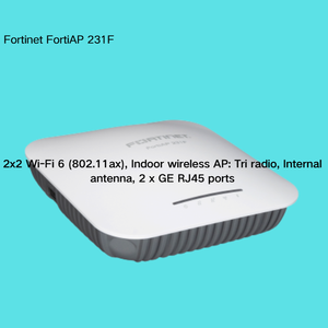 Point d'accès sans fil intérieur Fortinet FAP-231F-C 2x2 Wi-Fi 6 Tri-radio avec antenne interne, 2 ports RJ45, garantie 1 an, en stock - Product Image 2