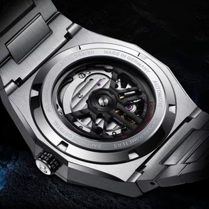 Montre de luxe pour homme BG8601-S, montre mécanique automatique allemande, squelette, lumineuse, bracelet en acier inoxydable - Product Image 5