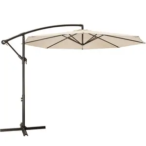 10 قدم من السوق في الهواء الطلق متينة إطار الصلب مقاومة للرياح المضيئة مظلة المظلة معلقة في الفناء مع المسننة