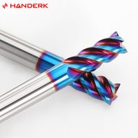 HANDERK CNC Router Bits 4 Flauta Fresa de carburo de tungsteno Hrc65 Juego de molino de extremo plano para máquina herramienta CNC