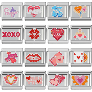 이탈리아 매력 팔찌 링크 모듈 발렌타인 커플 팔찌 방수 스테인레스 스틸 이탈리아 매력 팔찌 - Product Image 6