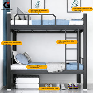 Top gewaardeerd stapelbed voor studenten, college, tweepersoons, met rode onderkant, bouwplaats, roestvrijstalen frame, dubbel/full size. - Product Image 5