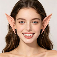 Oreilles d'elfe en latex souple non toxique, crocs de vampire, aspect réaliste, ajustement confortable pour Halloween et cosplay