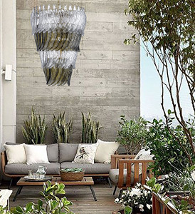 Lámpara de cristal de Villa de lujo moderna lámpara de hoja de cristal transparente hecha a mano araña de lujo - Product Image 3