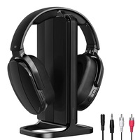 Casque audio sans fil 2,4 GHz RF 30 m pour TV, avec écouteurs stéréo supra-auriculaires, haut-parleurs dynamiques, LED et batterie rechargeable – Vente en gros