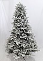Sapin de Noël autoportant de luxe en PE+PVC floqué artificiellement, de haute qualité, pré-éclairé avec lumières LED pour la décoration des fêtes