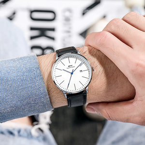 Minimalista maschio analogico nero orologio da polso di lusso impermeabile OEM <span class=keywords><strong>orologi</strong></span> da uomo di marca - Product Image 3
