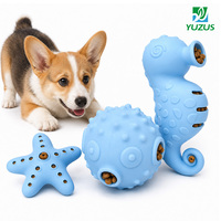 Jouet distributeur de friandises pour chat en silicone en forme de hippocampe, étoile de mer et poisson-bouffon, enrichissement par puzzle