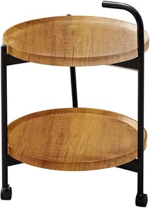 Meubles de salon pour la maison, <span class=keywords><strong>table</strong></span> basse ronde en bois de style moderne, <span class=keywords><strong>table</strong></span> d'appoint en bois durable avec <span class=keywords><strong>roulettes</strong></span> - Product Image 6