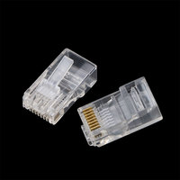 100 pièces/sac RJ45 Ethernet Module prise plaqué or 8P8C OEM mâle ABS RJ45 femelle réseau LAN connecteur Cat5e Cat6 RJ45