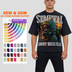 Servicios OEM, Camisetas Personalizadas para Hombre 100% Algodón, Tallas Grandes, Camisetas de Algodón Orgánico con Hombros Caídos, Transferencia Térmica, Estilo Hip Hop - Product Image 1