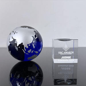 Globe de cristal pour la maison décoration Presse-papiers Crystal <span class=keywords><strong>World</strong></span> 3d Engraved Crystal Globe Award - Product Image 5