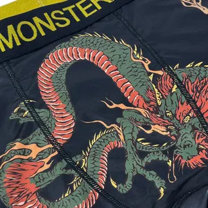 High Quality Customized Dragon Printed Long Leg Men's Trunk Underwear Boxer Briefs