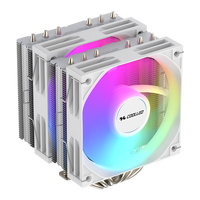 COOLLEO A60 ARGB Refroidisseur d'air pour processeur à double tour, six tubes en cuivre, dissipateur thermique anti-gravité, compatible avec les boîtiers d'ordinateur ARGB