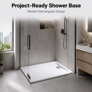 Ensemble <span class=keywords><strong>de</strong></span> <span class=keywords><strong>douche</strong></span> pour maison d'hôtes, <span class=keywords><strong>receveur</strong></span> <span class=keywords><strong>de</strong></span> <span class=keywords><strong>douche</strong></span> en pierre artificielle, porte coulissante à cadre noir, revêtement mural <span class=keywords><strong>de</strong></span> <span class=keywords><strong>douche</strong></span> SPC - Product Image 2