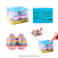 Lot de 4 jouets anti-stress œufs à presser imprimés en 3D, œufs arc-en-ciel à presser avec plateau, jouet sensoriel de bureau pour enfants, cadeau