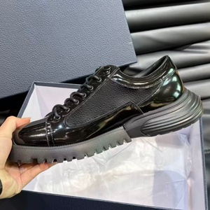 Baskets compensées en cuir à bout fermé, à lacets, semelle extérieure en caoutchouc, semelle intermédiaire en EVA, chaussures décontractées toutes saisons - Product Image 2