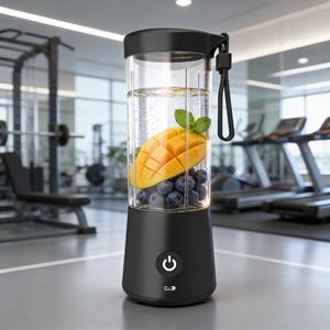 Mixeur à smoothie robuste à chargement USB, sans BPA, portable, alimenté par batterie, 400 ml, qualité alimentaire, 6 lames, broyage de glace, turbo extérieur - Product Image 1