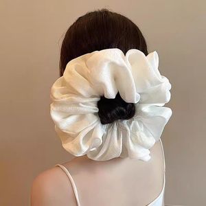 Coletero de satén de doble capa con volantes estilo ballet, lazo para el pelo moderno, accesorio para el cabello de mujer. - Product Image 3